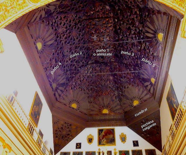 Archivo:Armadura de par y nudillo ochavada y con cinco paños. Mudéjar Granadino. Obra del Reino de Granada III o Cristiano. .jpg