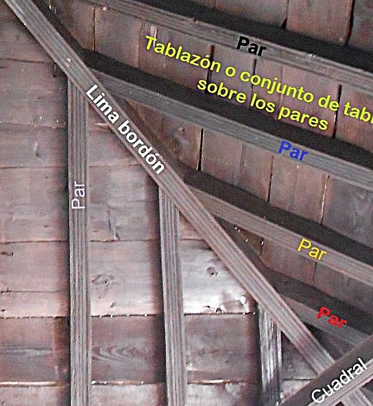 Archivo:Lima bordón o sencilla entre dos faldones de la armadura. Mudéjar Granadino, obra del Reino de Granada III o Cristiano..jpg