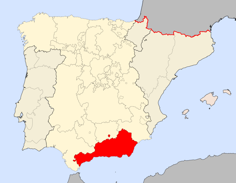Archivo:Reino de Granada 1590 Por Tyk - Trabajo propio, based on «Geografía política de la España constitucional. La división provincial», de J. Burgueñ .svg.png Wikipedia.png