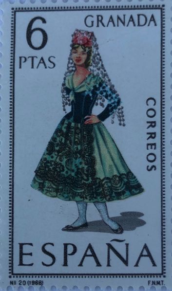 Archivo:Sello del traje de lujo de Granada. Año 1968..jpg