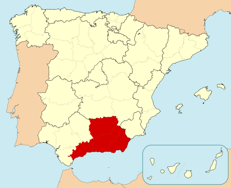 Archivo:Región de Granada, Región de Andalucía Oriental o Región de la Alta Andalucía, desde 1833 aproximadamente hasta la década de 1980 en que fue absorbida por la vecina Andalucía..png