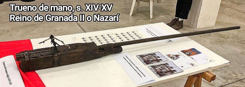 Archivo:Inicios de las armas que funcionaban con pólvora. Trueno de mano, s. XIV-XV, Reino de Granada II o Nazarí..jpg